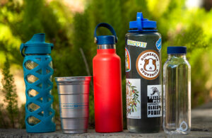 Replace single-use plastic bottles with metal, glass, or ceramic bottles you can take with you.