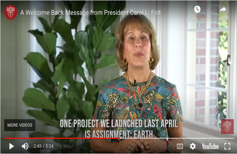 President Folt Fall Welcome Back Message