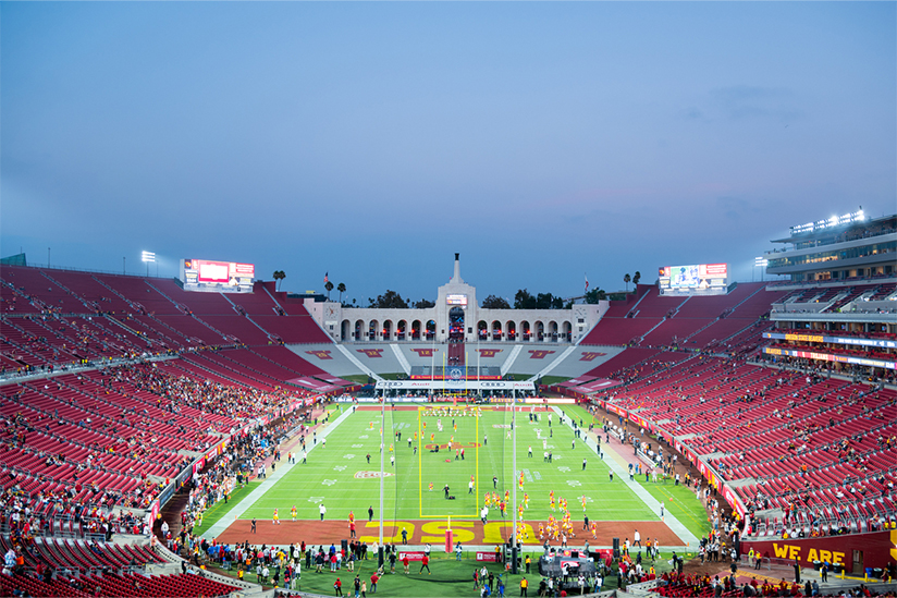 Coliseum field during a USC football game
