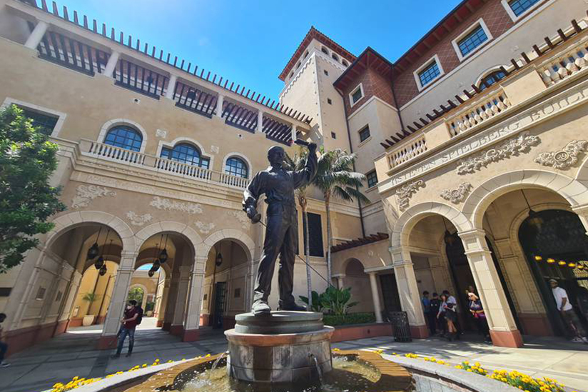 Douglas Fairbanks' statue at USC Cinema
