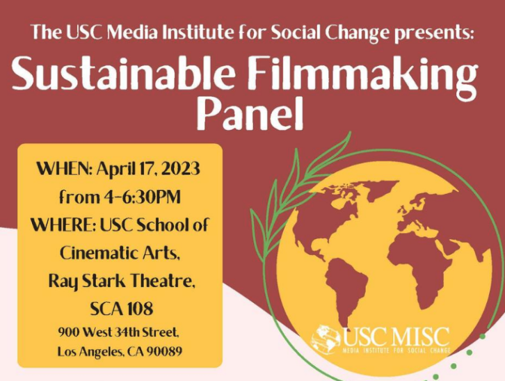 sustainable filmmaking panel flyer