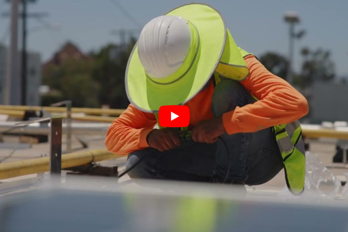Youtube video preview of solar panels being installed at University Park Campus