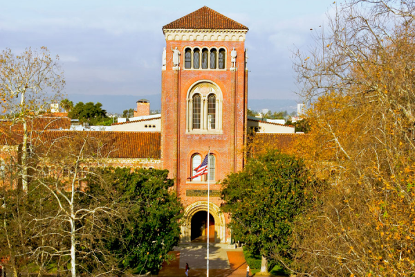 USC Bovard, a red-brick building that houses the university's main administrative offices.