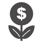 Growing money icon for USC Sustainable Purchasing.