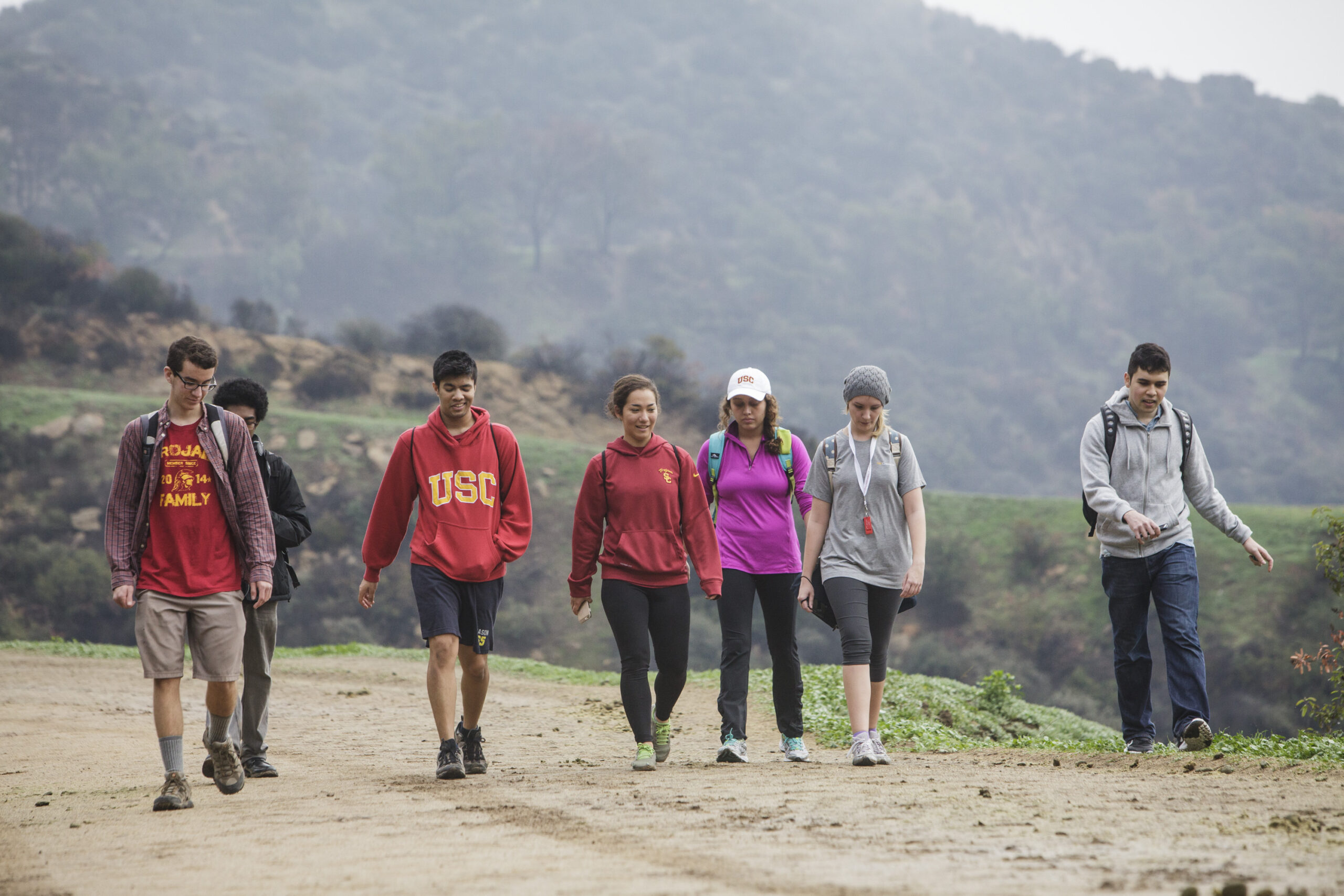 USC students on a hike.