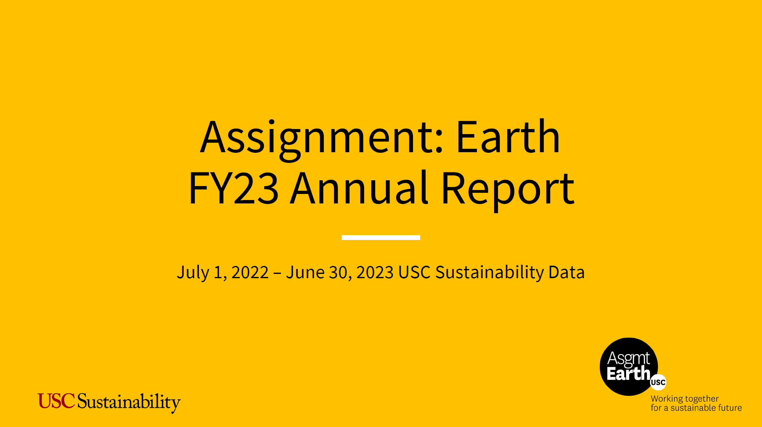 Cover page of the Assignment: Earth FY23 Annual Report.