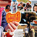 A collage of students holding Questival stickers.