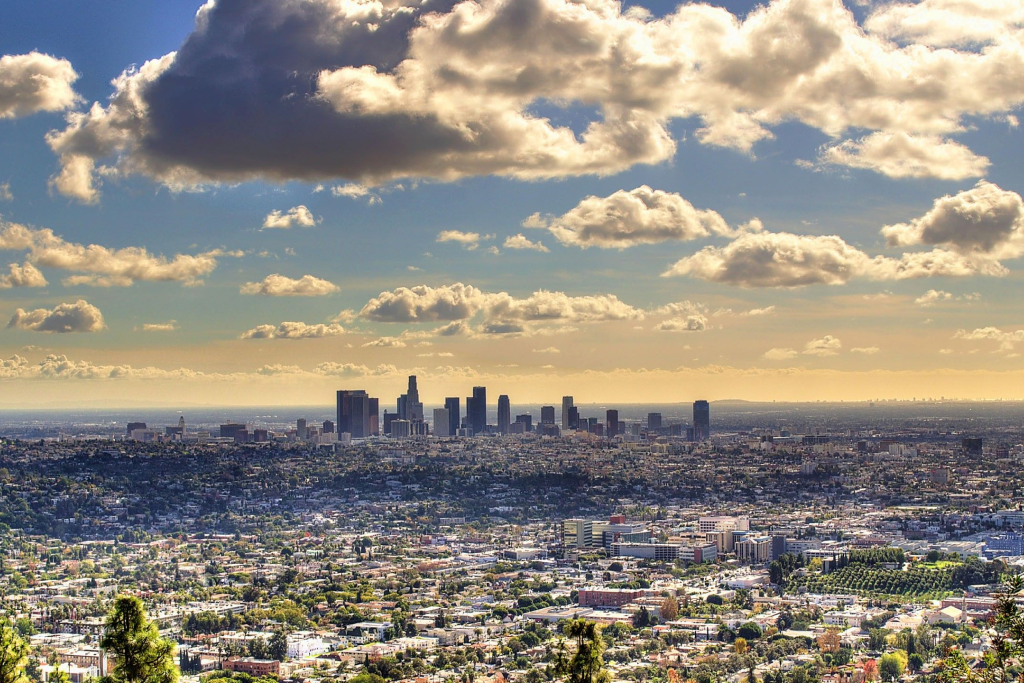 The Los Angeles skyline.