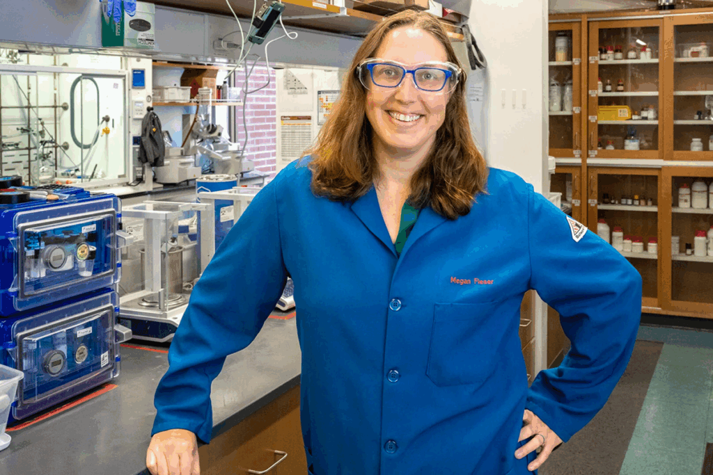 Megan Fieser, the Gabilan Assistant Professor of Chemistry, joined USC in 2018 and established the Fieser Lab the same year. (USC Photo/Gus Ruelas)