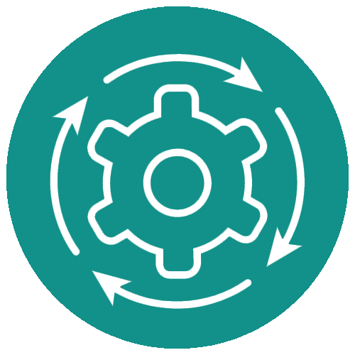 Icon of a gear rotating, representing the Assignment: Earth Operations domain.